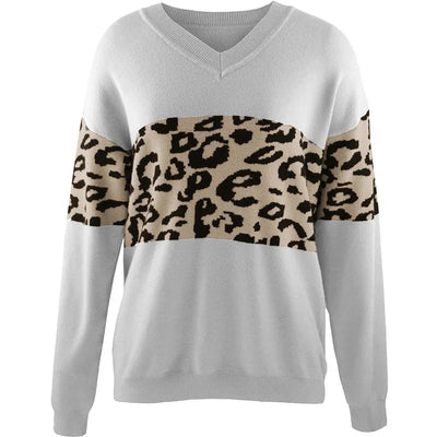 Julia | Patchwork trui met luipaard