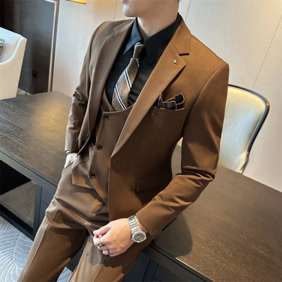 Klassiek Slim Fit Heren Pak | Driedelig Bruiloftsgastpak 1