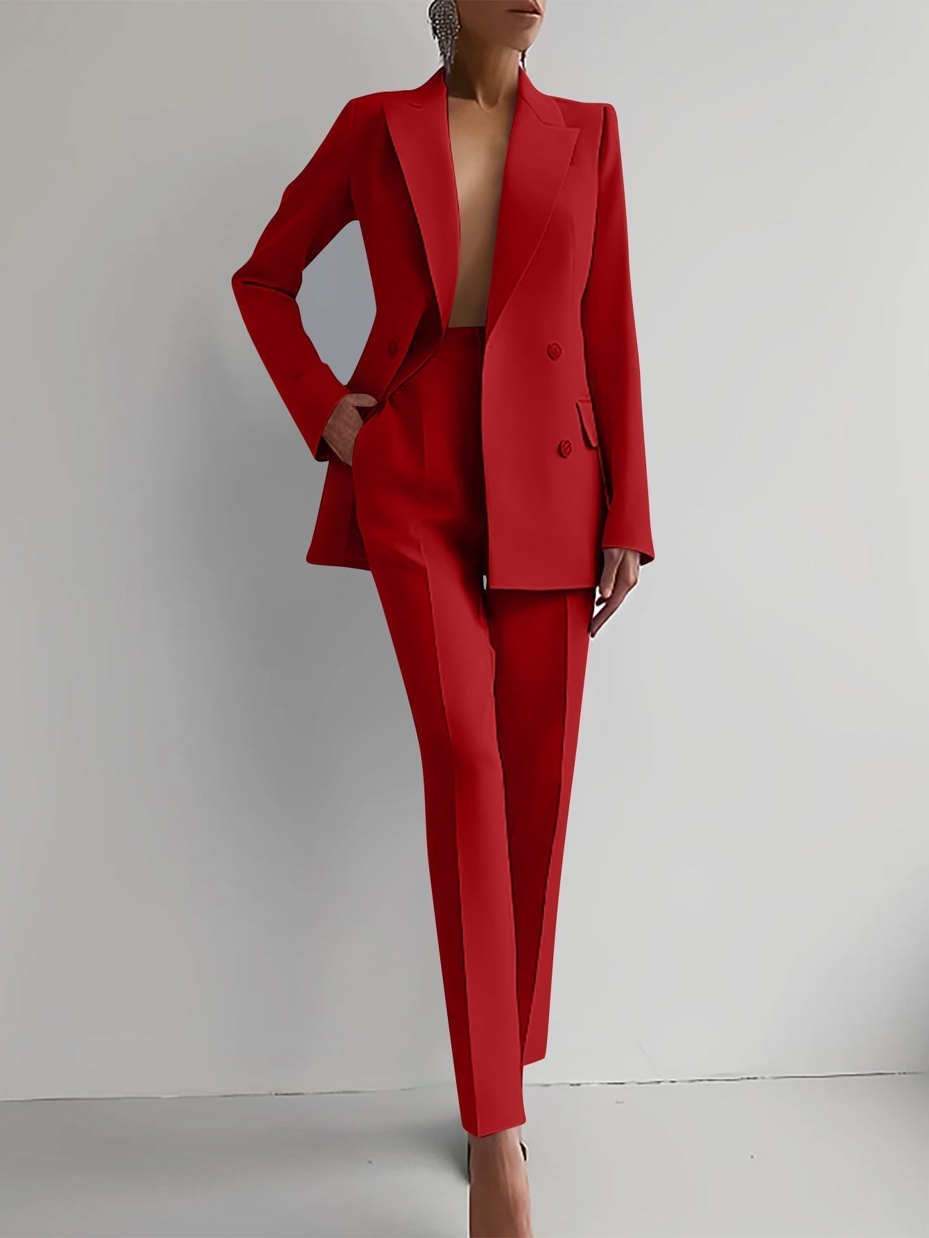Variant image for Liza | Dames Pak 2 Delig met Blazer en Taps Toelopende Broek-16