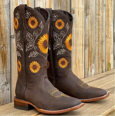 Bloemen | Cowboylaarzen Dames met Borduurwerk en Comfort 2