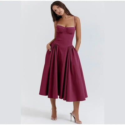 Camila | Mouwloze midi-jurk