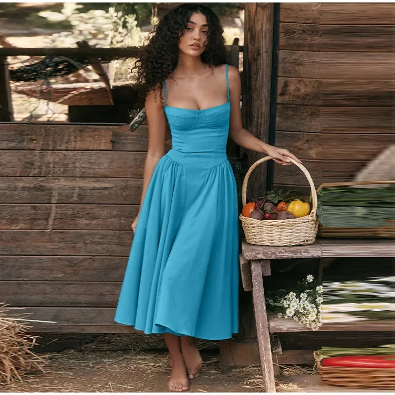 Camila | Mouwloze midi-jurk