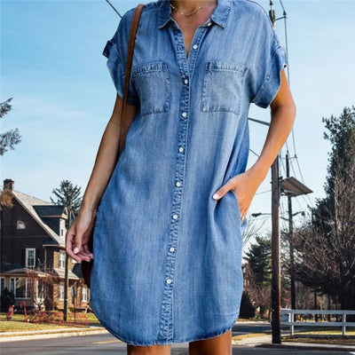 Gaia | Denim Overhemd Jurk