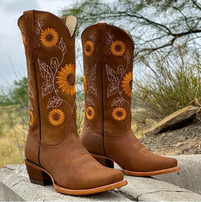 Bloemen | Cowboylaarzen Dames met Borduurwerk en Comfort 3