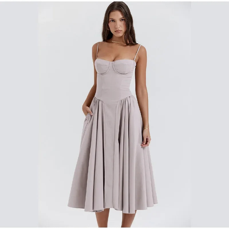 Camila | Mouwloze midi-jurk