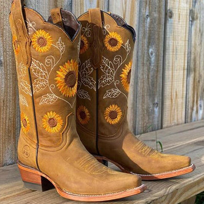 Bloemen | Cowboylaarzen Dames met Borduurwerk en Comfort 1
