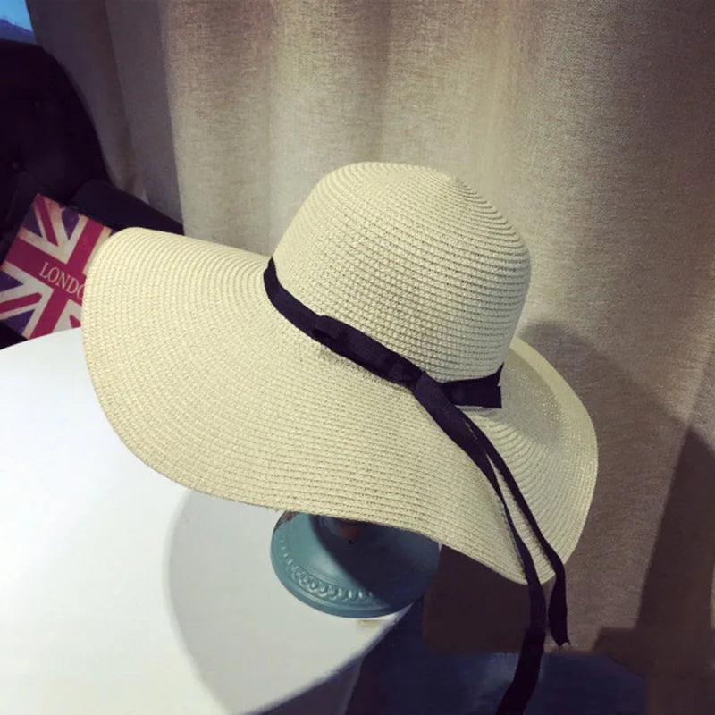 Variant image for Zomer Strohoed Dames | Floppy Panama Hoed met Elegante Bowknot-1