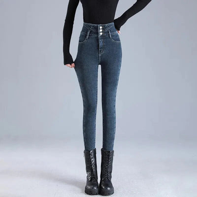 Jasmine | Fleece Spijkerbroek
