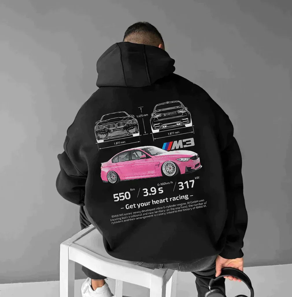 Variant image for Zwarte Hoodie Heren – Oversized Katoenmix met Uniek Motief-13