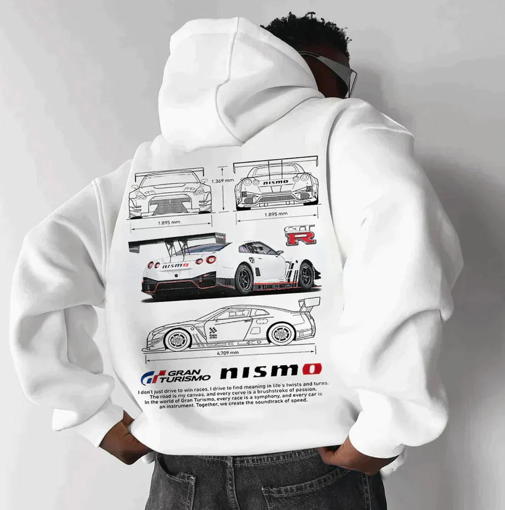 Zwarte Hoodie Heren – Oversized Katoenmix met Uniek Motief-6