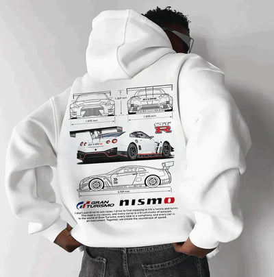 Zwarte Hoodie Heren – Oversized Katoenmix met Uniek Motief-6