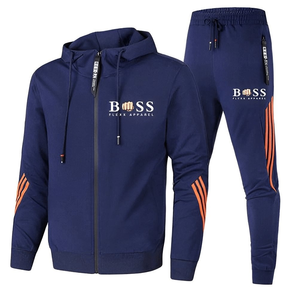 Heren Sportset - Ademend Polyester Trainingspak, Comfortabele Pasvorm-2