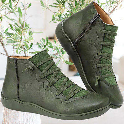 Alvarie | Vintage leren veterlaarzen