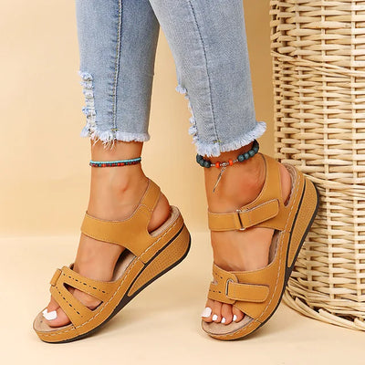 Luna | Zacht Gestikte Platte Sandalen