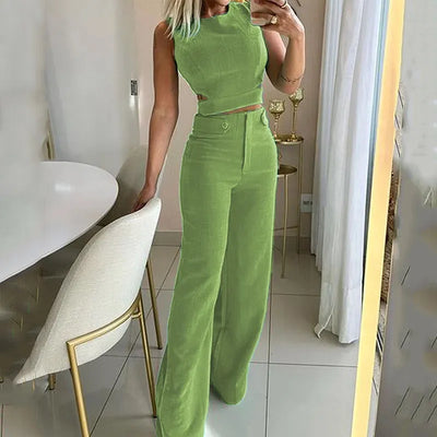 Jhara | Stijlvolle top en lange broek