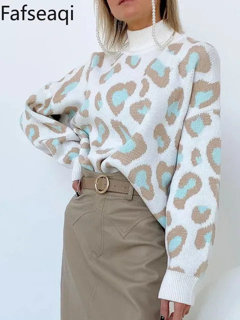 Pippa | Dikke coltrui met luipaardprint