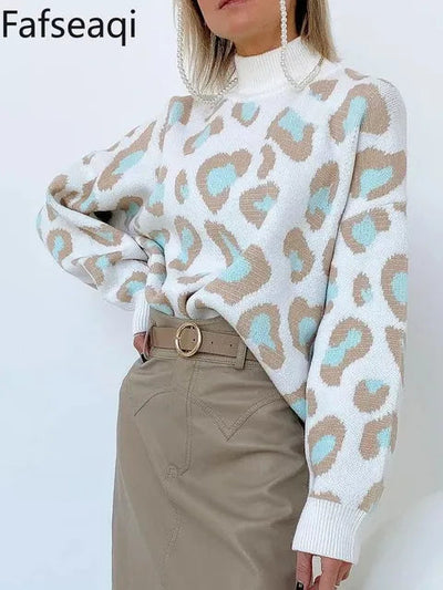 Pippa | Dikke coltrui met luipaardprint