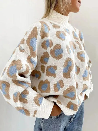 Pippa | Dikke coltrui met luipaardprint