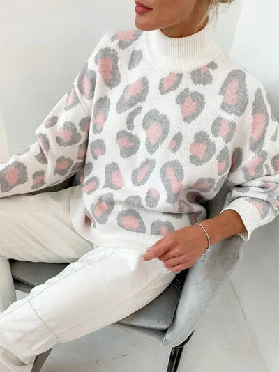 Pippa | Dikke coltrui met luipaardprint