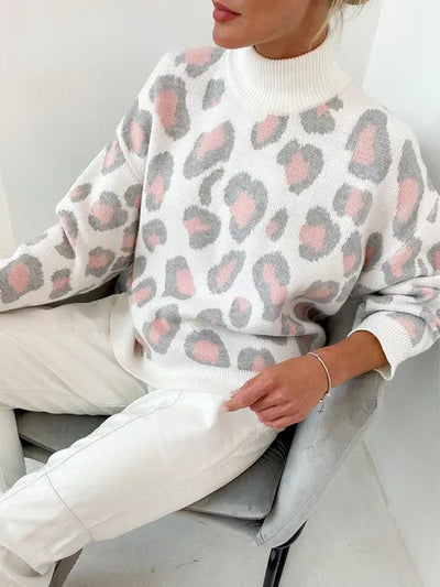 Pippa | Dikke coltrui met luipaardprint