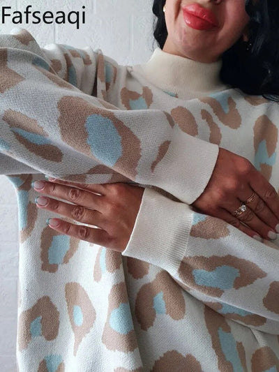 Pippa | Dikke coltrui met luipaardprint