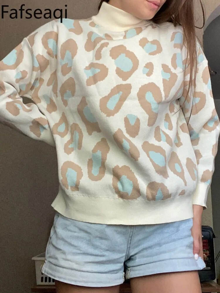 Pippa | Dikke coltrui met luipaardprint