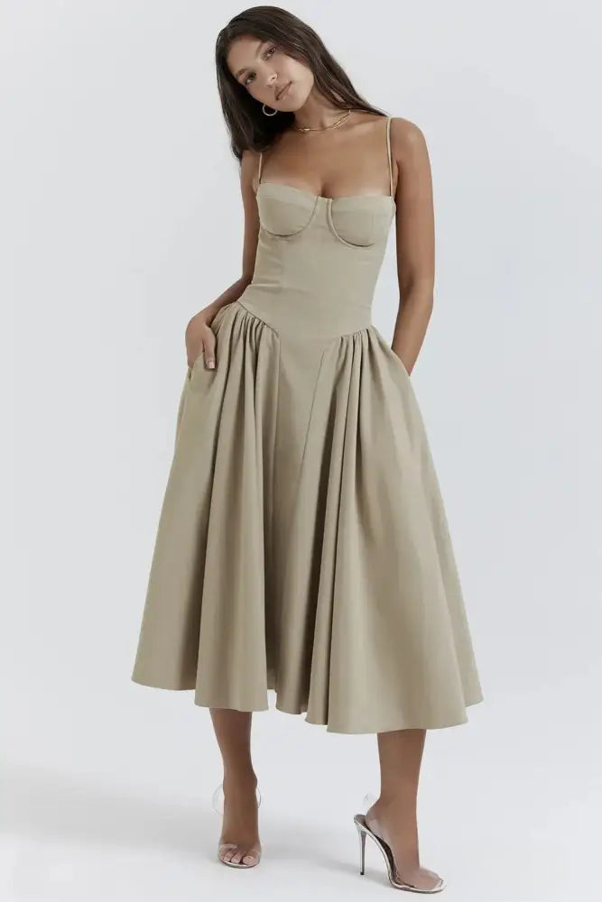 Camila | Mouwloze midi-jurk