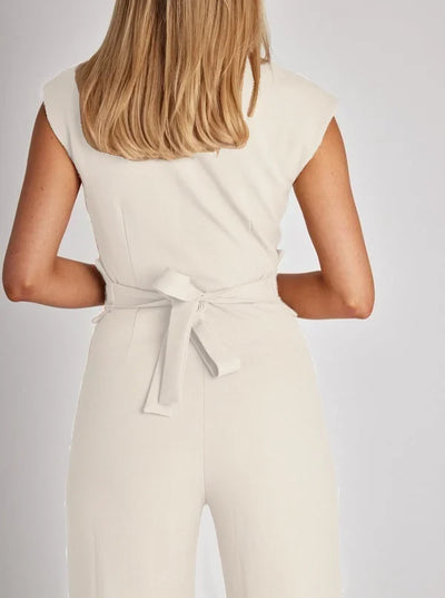 Mouwloze jumpsuit met wijde pijpen