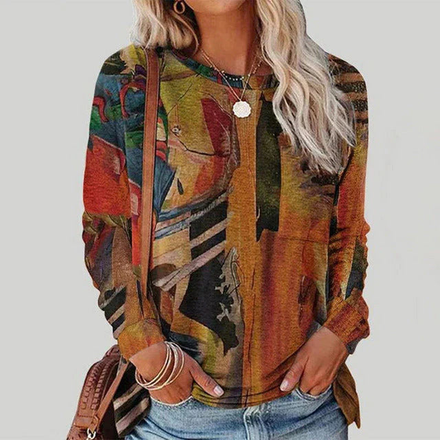 Eden | T-shirt met abstracte opdruk