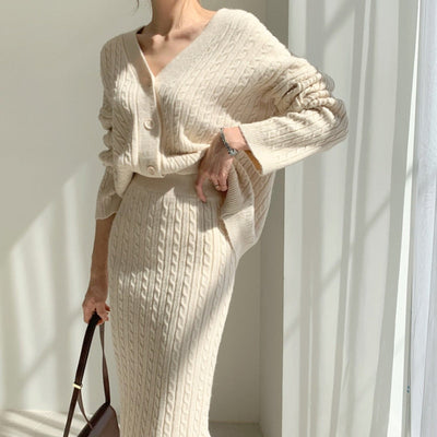 Lily | Gebreide top en rok set