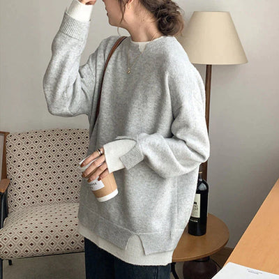 Fay | Grijze en witte trui