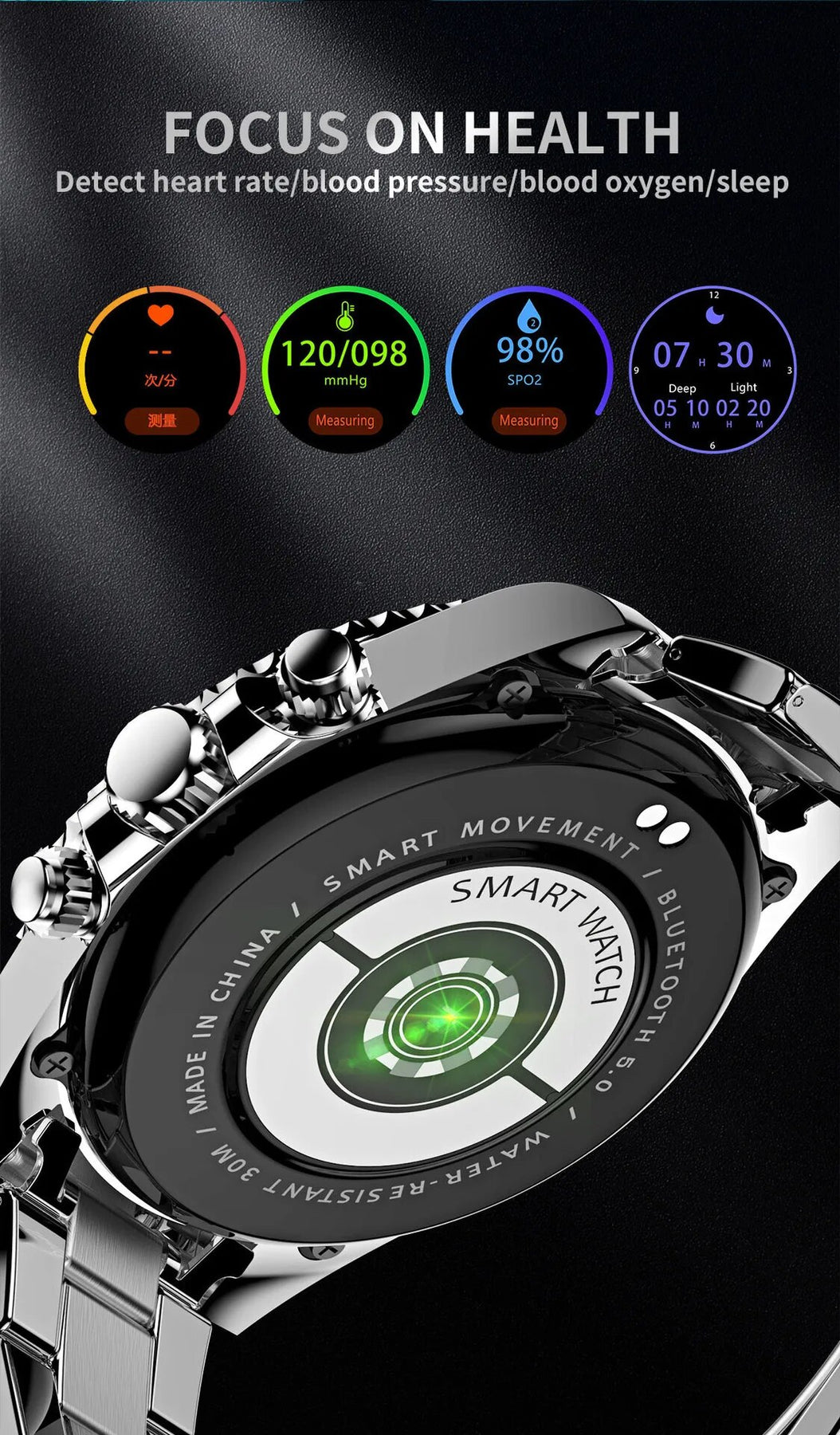 TimeMaster | Stalen Smartwatch