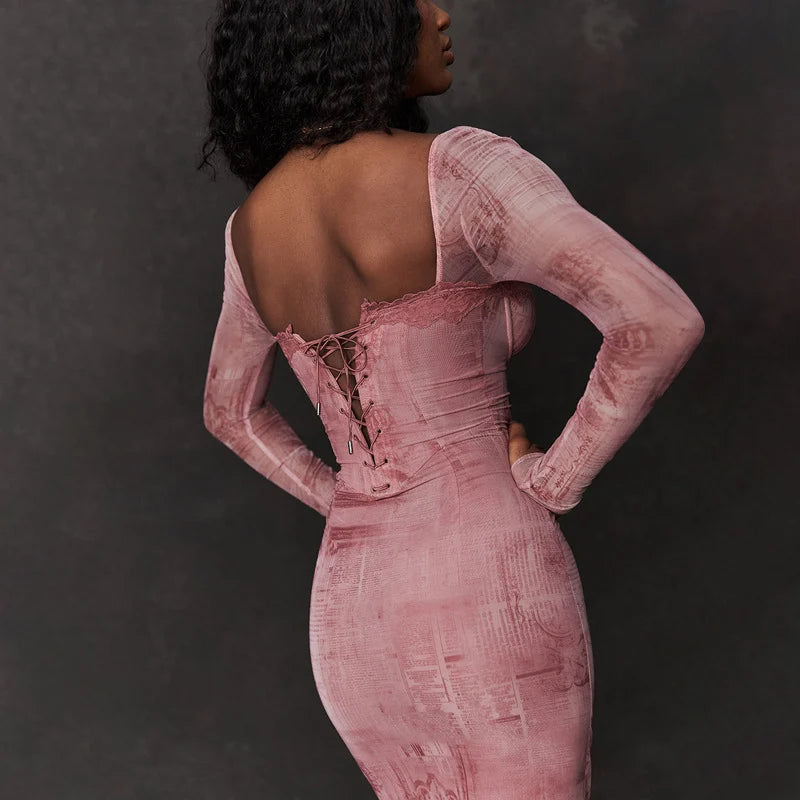 Lara | Elegant Roze Damesjurk