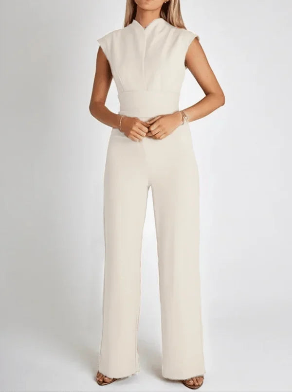 Mouwloze jumpsuit met wijde pijpen