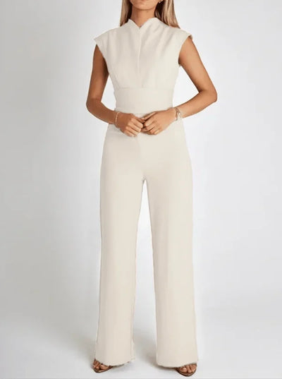 Mouwloze jumpsuit met wijde pijpen