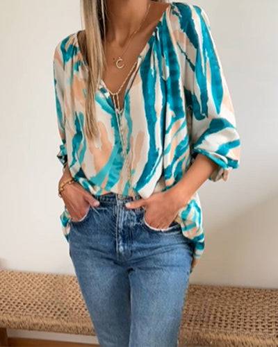 CÉLESTE | CASUAL BLOUSE MET TREKKOORD
