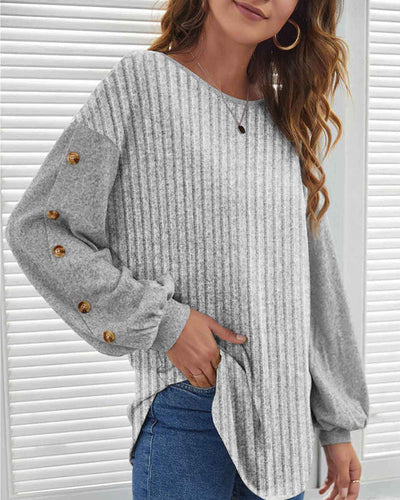 Casual top met geribde strepen
