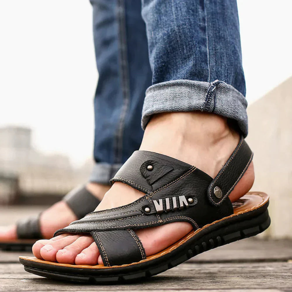 Koen | Leren Heren Sandalen met Vintage Stijl-1