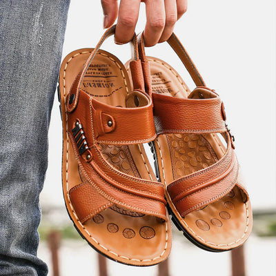 Koen | Leren Heren Sandalen met Vintage Stijl-3