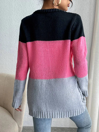 Karin | Kleurblok vest met knoopsluiting