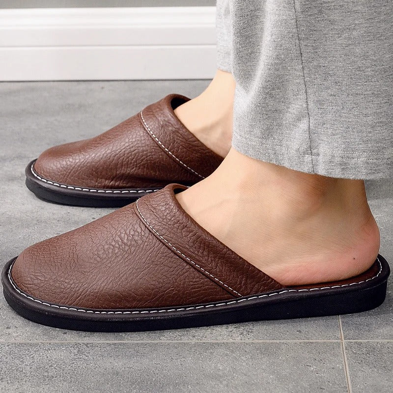 Xavier | Heren Leren Pantoffels van Hoogwaardig Leder met Comfortabele Voering-2