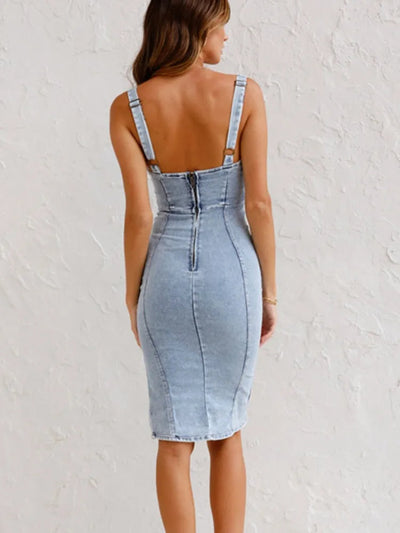 Jarra | Denim jurk met verstelbare bandjes