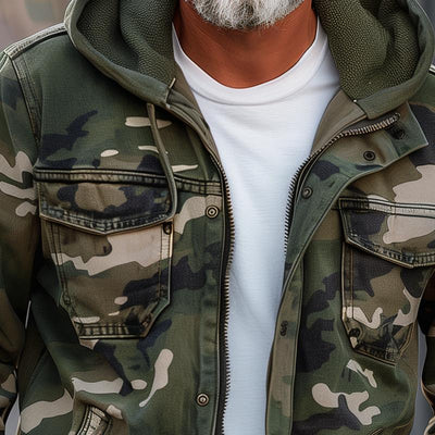 Ramon | Camouflage cargojack met capuchon