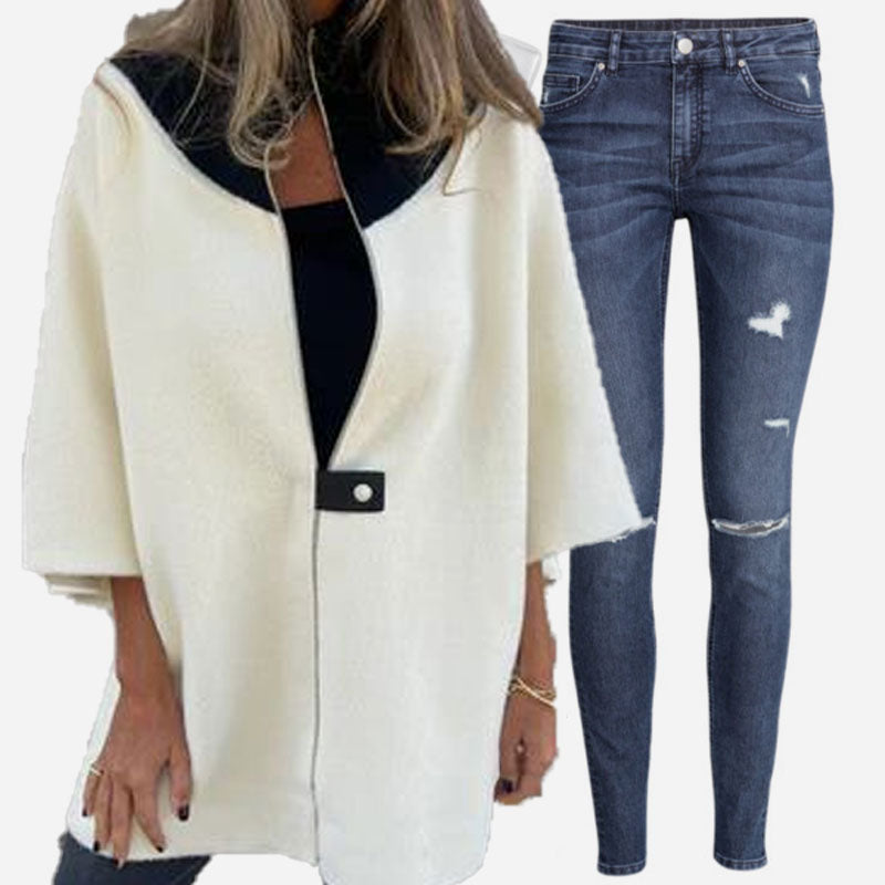 Eleanora | Casual jas met hoge kraag