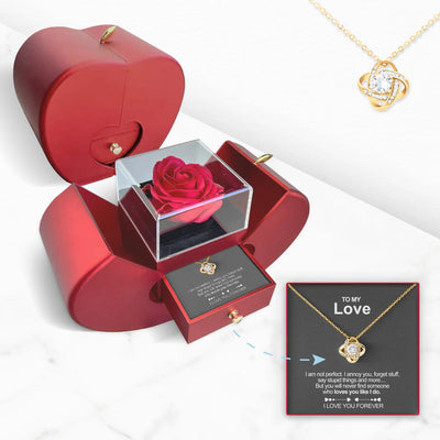 Eeuwige Bloem | Symbolisch Hart Met 14K Ketting Voor Je Geliefde
