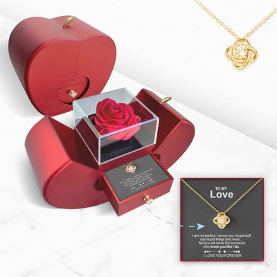 Eeuwige Bloem | Symbolisch Hart Met 14K Ketting Voor Je Geliefde