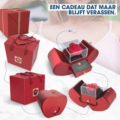 Eeuwige Bloem | Symbolisch Hart Met 14K Ketting Voor Je Geliefde