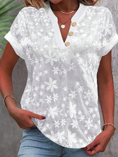 Fanny | Bloemenblouse met V-hals
