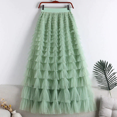 Tule maxirok met elastische tailleband