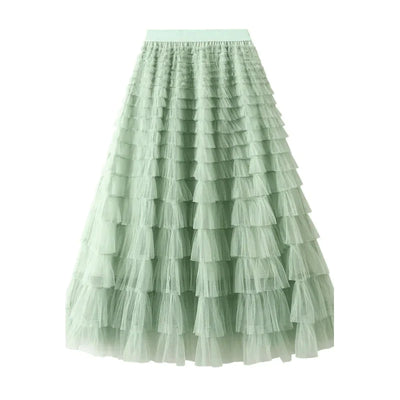 Tule maxirok met elastische tailleband